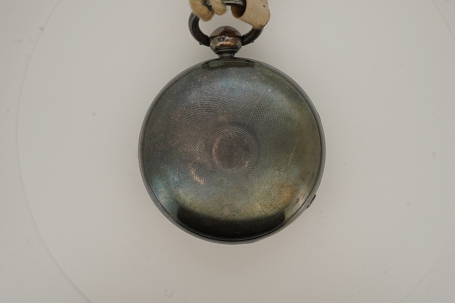 A George IV silver open faced key wind verge pocket watch, by Edward Manley, London, with Roman dial, the signed movement numbered 7633, case diameter 50mm. Condition - fair